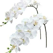 2/4/6 piezas Flor de orquídea Phalaenopsis artificial para decoración del hogar