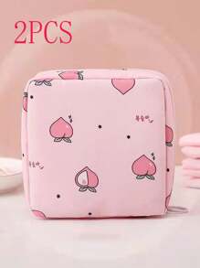 1pc Portable Sanitary Napkin Storage Bag, Modern Peach Pattern Sanitary Napkin Storage Bag For Home For Travel Storage Bag,Makeup Bag,Cosmetic Bag,Vacation Organizer,Large Capacity Makeup Organizer Makeup Case, For Lipstick, Brush, Skincare, Mobile Phone, Coin, Small Items, For Home,Gift,Vacation And Festival Halloween Christmas Multifunctional Use,Boho Vibes