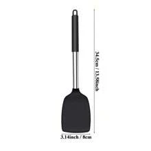 1pc Solid Silicone Spatula, Non-Stick Insert Type Heat Resistant Kitchen Tool, Suitable For Fish, Eggs, Pancakes