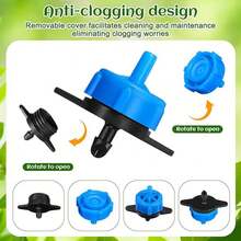 Drip Irrigation Emitters 1/4 Inch Pressure Compensating Sprinklers With 3 Sizes 3 Color, 1/2 GPH, 1 GPH, 2 GPH Per Hour Drip Irrigation Sprinkler For Watering Drip Irrigation System - Multicolor - View 6