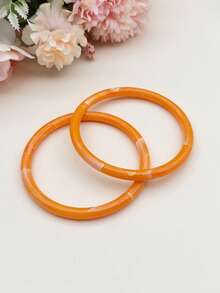 1 set de múltiples brazaletes de resina de colores de caramelo primaverales - cada brazalete tiene una textura agrietada única - pulsera - Ver 8