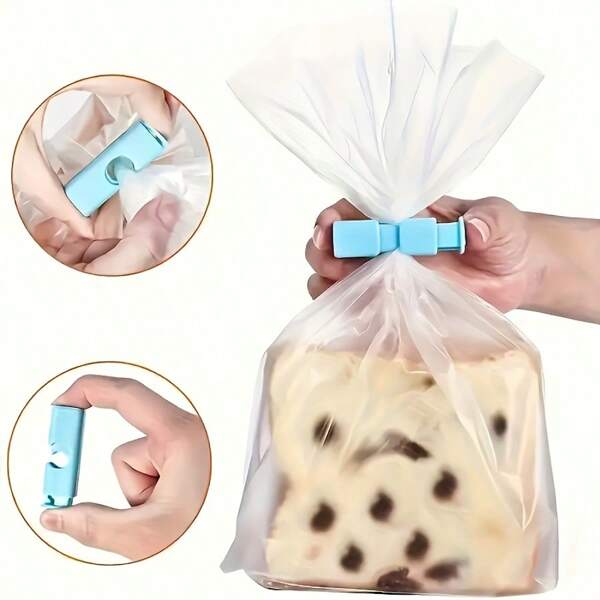 3pcs Reusable Plastic Food Bag Clips, Airtight Sealing Clips For Keeping Food Fresh, Moisture & Dust Proof Kitchen Storage Organizers - Perfect For Squeezing Bread And Bagel Bags - Essential Kitchen Tools