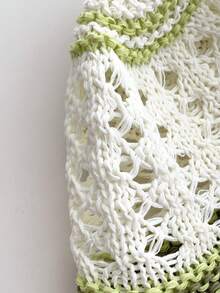 1pc Colorful Flower Knitted Bucket Hat, Lightweight, Breathable, Suitable For Women, Summer, Beach, Sun Protection - Straw Hat - View 12