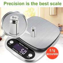 1pc Kitchen Scale, Small Electronic Scale, Home Food Fruit Jewelry Spice Scale, Weighing Range 5000g/0.1g