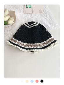 1pc Colorful Flower Knitted Bucket Hat, Lightweight, Breathable, Suitable For Women, Summer, Beach, Sun Protection - Straw Hat - View 17