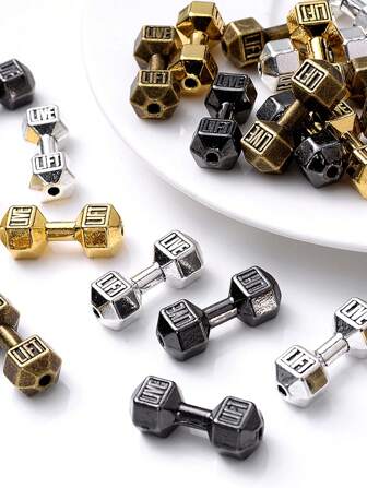 10 件 8x20 毫米仿古哑铃珠合金杠铃隔珠适用于制作珠宝手链项链 DIY 工艺配件