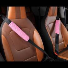 Universal Elastic Stretch Car Steering Wheel Cover + 2 Car Seat Belt Cover Pads Combo Set ,Fit Most Cars,Truck SUV,Soft And Stretchy