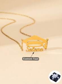 Customized Graduation Cap Necklace, Customize With Name Or Title, Suitable For Students, Friends, Anniversary, Back To School Accessories & Gifts