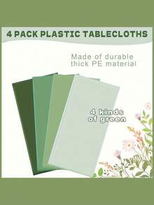 1/4 件纯色一次性塑料桌布，灰绿色，可折叠且易于清洁，适用于婚礼、生日、毕业典礼和圣诞派对夏季礼物海滩返校学校用品房间装饰 - 彩色 - 查看 6