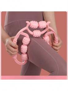 腿部按摩器、滚轮瘦身工具、圆形腿部夹紧滚轮、小腿肌肉放松器、瑜伽按摩、学校、返校、旅行、旅行必需品、家居必需品、水疗、按摩工具、按摩、按摩器、水疗 - 粉色 - 查看 5