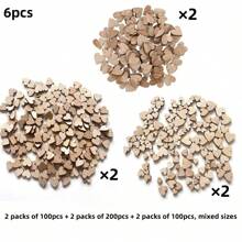 Pack Of 100 Wooden Hearts, 12 Mm Wooden Hearts, Wooden Hearts For Labeling, Wooden Hearts, Small Decoration, Wedding Decoration, Confetti Decoration For Birthday, DIY, Craft, Table,Christmas