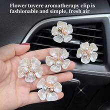 2pcs Car Air Vent Clip-On Floral Fragrance Diffuser, Auto Interior Decor Accessories For Driver & Passenger Side
