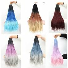 22 hebras Extensiones de cabello trenzado a ganchillo de 24 pulgadas rectas preanudadas sintéticas, trenzas a ganchillo de médium con nudo libre, trenzas a ganchillo diosa sirena de color negro natural para mujeres