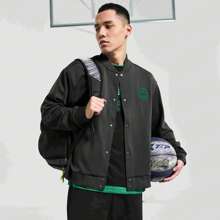 XTEP Men's Jacket, Fall 2024 American Retro Stand Collar Loose-Fit Lightweight Windbreaker, Style Number 876329060097.