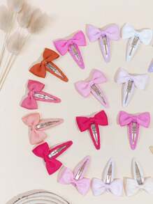 30pcs Snap Hair Clips With Bows Boutique Grosgrain Ribbon 1.8 Inch Hair Bows No Slip Hair Barrettes For Little Girls