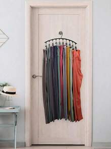 1pc Clothes Hanger, Hanging Rack Space-Saving Curved Hanger For Yoga Pants And Leggings - Closet Organizer With 10 Clips, Pants Socks Hanger For Clothes Shops Valentine's Day, Valentines Wedding, Birthday