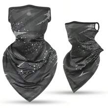 1pc Polyester Skull Printed Sun Protection Face Mask, Holiday Face Mask, All Seasons Ski Masks