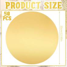 10pcs/50pcs Round Paper Placemats, Gold Disposable Table Mats With Mirrored Aluminum Foil Decoration For Dining, Restaurant, Wedding, Party, Festival, Christmas, New Year - Solid Color - View 3