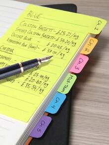 1 Set Of 64pcs Sticky Tab Dividers, With Bright Memo Notes & School Index Labels, Suitable For Students And Adults Learning Supplies