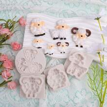 1pc 3D Sheep Silicone Mold Cake Decoration, Fondant Chocolate, Jelly, Pudding, Cake, Candy Mold For Home, Party, Eid Al-Adha, Animal Themed Party, Birthday