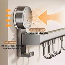 Wall Mount Kitchen Hook Rack Suction Cup No Punching Cooking Tool Holder Kitchen Utensils Organizer Knife Sliding Hanging Shelf