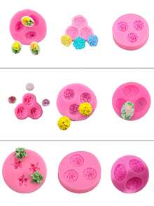 1pc Mini Flower Silicone Mold DIY Handcraft Aroma Essential Oil Diffuser Stone, Baking & Room Decor - Pink - View 12