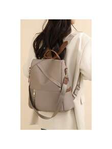 Women's Fashion Laptop Backpack Bag Anti-Theft And Waterproof - Màu Khaki - Xem 5