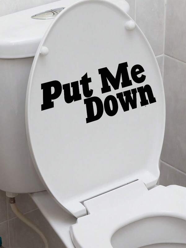1PC English Slogan Put Me Down Wall Sticker Toilet Sticker Background Wall Bathroom Decoration Wall Sticker