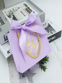 Set de 12/24 piezas de bolsas de papel con forma de corazón pequeñas con decoración de moño, bonitas para decorar y dar regalos en días festivos - Multicolor - Ver 10