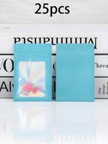 100/10 件可重复密封袋、透明窗口食品储存袋、糖果袋、软糖袋、铝箔袋、派对礼品包装袋，全息可重复密封袋拉链食品储存铝箔聚酯薄膜气味袋塑料扁平包装袋，适用于派对礼品食品糖果珠宝唇彩，有多种尺寸和颜色可供选择 - 開窗鐳射袋 - 查看 17