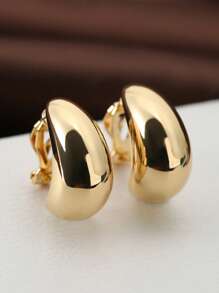 Personalized Casual And Simple Droplet Shaped Ear Clip Earrings Without Ear Holes, Elegant Women's Leisure Travel Summer Fashion Beach Party Jewelry Accessories, Sexy Women Punk Jewelry Daily Wear