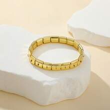 1 件不锈钢弹力时尚嘻哈手链，带爱心花钩 DIY 模块，可调节和可拆卸手链，适合日常佩戴、约会和送礼 - 彩色 - 查看 3