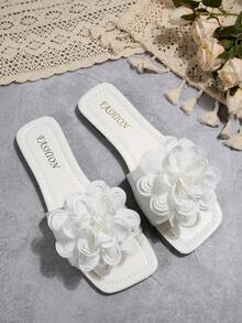 2025 New Wedding Ceremony Beach Wear Ladies Fashionable Bowknot Strap Flat Non-Slip Sandals