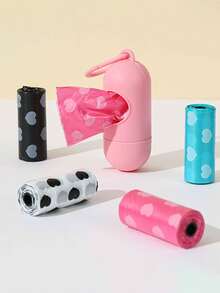 3/5/10卷婴儿一次性尿布袋，带分配器的垃圾袋，方便快捷的尿布处理，无香型，15个/卷 - 彩色 - 查看 3