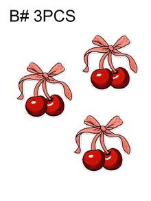1 set de 3/6 piezas Parches bordados de dibujos animados rosas lindas para niñas con diseños de lazo, zapatillas de ballet, relámpago, accesorio decorativo, pegatinas de tela para zurcir adecuadas para mochilas, vaqueros, chaquetas, camisetas, sombreros, vestidos, etc. - Multicolor - Ver 10