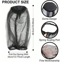 1pc/3pcs Mosquito Net Hat Mesh Face Cover, Breathable, Fits Most Hats, Suitable For Outdoor Activities Like Camping And Fishing, Summer Gift, Random Color