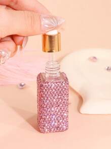 1pc Shiny Essential Oil Dropper Bottle, Mini Glass Bottle, Portable Perfume Bottle, Cosmetic Sample Container, Liquid Perfume Bottle, Dispensing, Refillable, Lightweight And Easy To Carry, For Traveling And Home Organization, Ideal Gift For Holiday Season