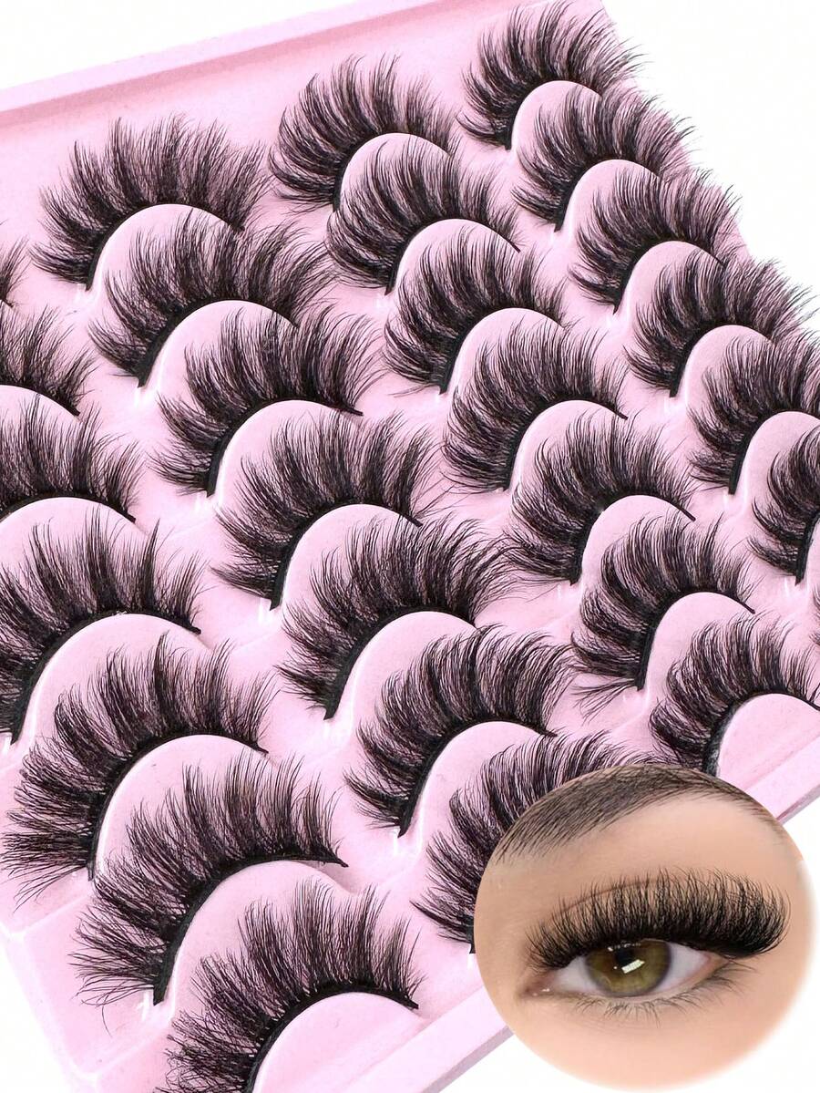 14 Pairs Luxury 3D Faux Mink Lashes - Thick, Fluffy, Elegant D-Curl False Eyelashes, Natural Look, Fluffy And Dramatic Cat-Eye Lashes, Suitable For Bold Eye Makeup, Reusable, Perfect For Beginners, Great For Daily And Party/Holiday Use - Bulu Mata Alami - View 1