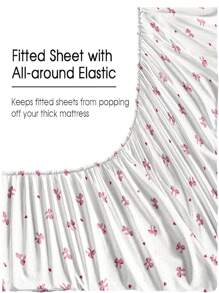Juego de sábanas de 4 piezas con estampado de arco, corazón y motivos florales en tela de microfibra suave y de fácil cuidado. Incluye 1 sábana plana, 1 sábana ajustable, 2 fundas de almohada. Disponible en tamaños King, Queen, Full y Twin con bolsillo profundo de hasta 30 cm. Ideal para regalo, estilo de hotel de lujo, facilita el sueño. Perfecto para dormitorios universitarios, regreso a la escuela.