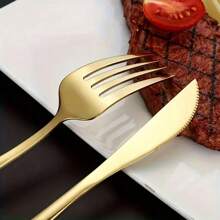 20/30pcs Elegant Golden Tableware Cutlery Set, Suitable For Home Gatherings