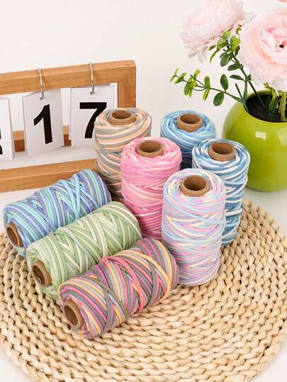 3mm X 30M 마크라메 코드, 다채로운 색상의 꼬인 로프, 로프, 벽걸이, 식물 행거, 공예, DIY 장식 프로젝트를 위한 마크라메 실