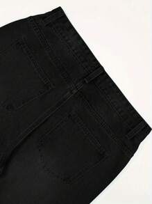 leev Jeans de pierna recta, jeans de mezclilla lavada con bolsillos en diagonal de algodón, jeans de mezclilla lavada de pierna ancha versátil, jeans rectos sueltos a juego para parejas de mezclilla cruzada, para primavera/verano/otoño