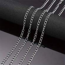 100cm/Pack Stainless Steel Polished Necklace Chain For DIY Jewelry Making Accessories - Silver - View 5