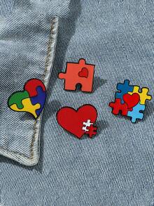 1 Pc Autism Awareness Teacher Enamel Pins Teach Accept Understand Love Brooches Lapel Badge Rainbow Picture Puzzle Pin For Autism Pin For Clothes Bag Charm School Kpop Backpack Teacher Supplies Bag Charms Cute Office Accessories Shirts Jacket Jewelry Christmas Halloween Autumn-Winter Accessories,Suitable For Teens, Youth,Men,Casual, Outdoor, Athletic, Vacation, Graduation Gifts, Birthday, Daily Wear Clothes Pin Funny Teacher Gifts - Multicolor - View 13