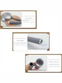 Capa para alça de utensílios de cozinha cinza, 1 peça, cabo de borracha resistente ao calor, adequada para uso doméstico na cozinha, inclui capas para alça de panela e frigideira de aço inoxidável, acessórios de cozinha