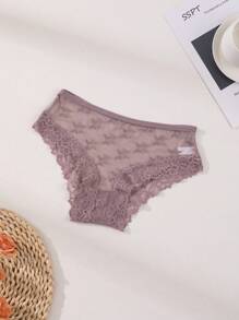 4 PCS Women's Sexy Lace Panties Low Waist Seamless Briefs Hollow Out Lace Splicing Lingerie Comfortable And Breathable Sports Underwear