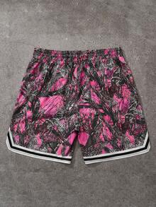 New Loose Men's Shorts With Dry Tree Branch All Over Print, Suitable For Sports & Leisure Wear,Beach Shorts - Multicolor - View 2