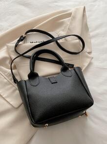 Nova bolsa de ombro feminina de luxo com textura de lichia, bolsa transversal versátil para deslocamento diário, 2025
