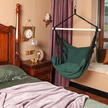 2025-NEW Highwild Hammock Chair Hanging Rope Swing - Max 500 Lbs - 2 Cushions Included - Steel Spreader Bar  Anti-Slip Rings - For Any Indoor Or Outdoor Spac (Green)GreenGreen - Bildfarbe - View 7