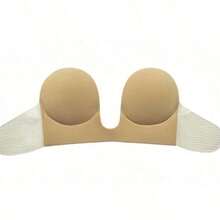 حمالة صدر نسائية لاصقة ذاتية اللصق شفافة بلا أشرطة قابلة لإعادة الاستخدام من السيليكون برفع الصدر والظهر مكشوف، حمالة الصق قابلة لإعادة الاستخدام بلا أشرطة من السيليكون مجمعة للفساتين الظهر مكشوفة - متعدد الألوان - مشاهدة 3